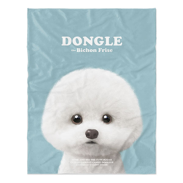 Dongle the Bichon Retro Soft Blanket