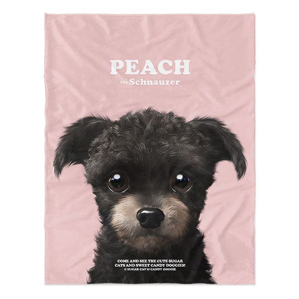 Peach the Schnauzer Retro Soft Blanket