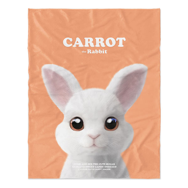 Carrot the Rabbit Retro Soft Blanket