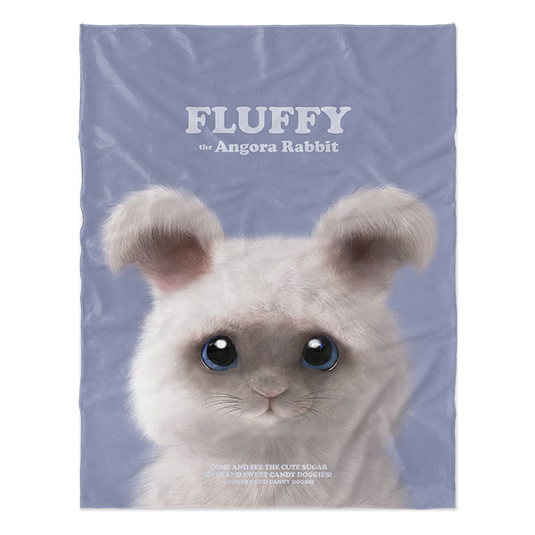 Fluffy the Angora Rabbit Retro Soft Blanket