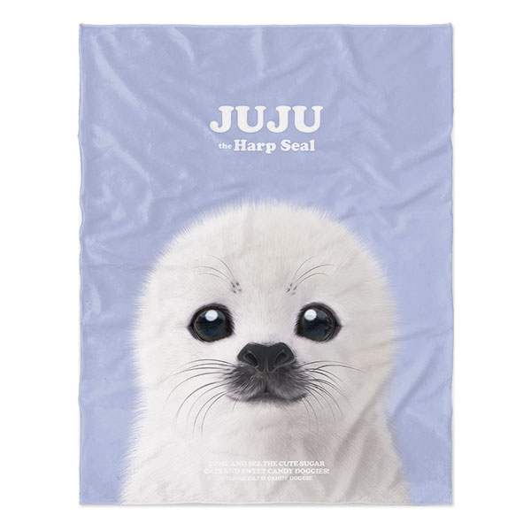 Juju the Harp Seal Retro Soft Blanket