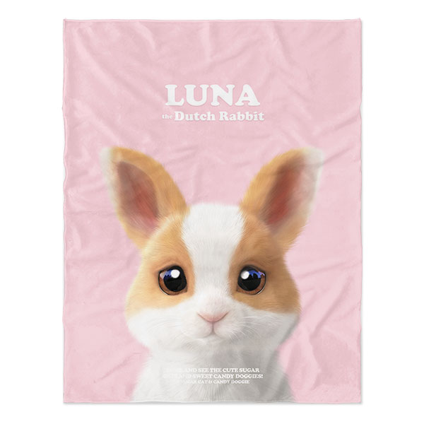 Luna the Dutch Rabbit Retro Soft Blanket