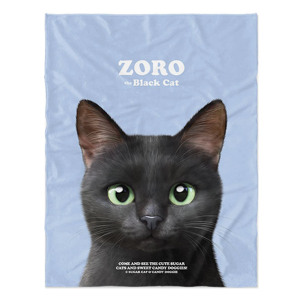 Zoro the Black Cat Retro Soft Blanket
