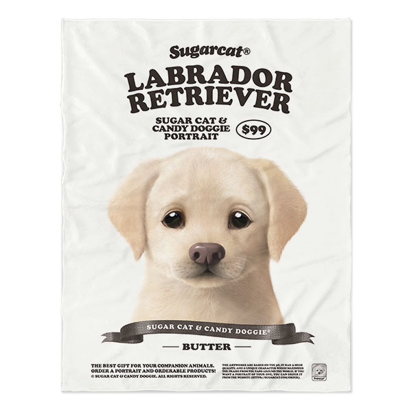 Butter the Labrador Retriever New Retro Soft Blanket