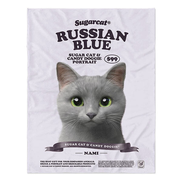 Nami the Russian Blue New Retro Soft Blanket