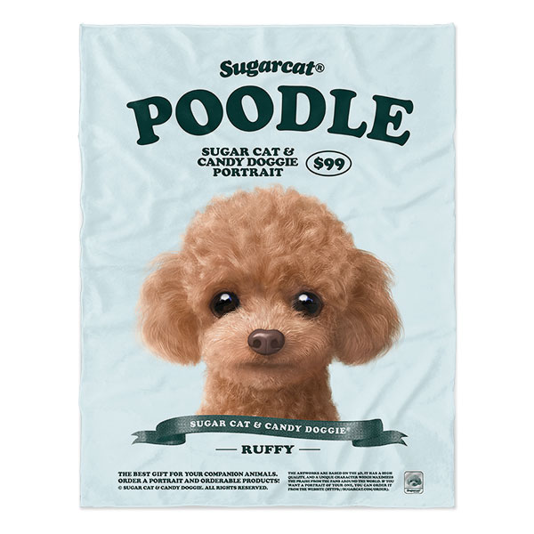 Ruffy the Poodle New Retro Soft Blanket