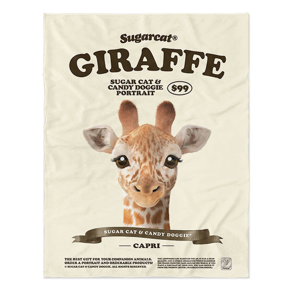 Capri the Giraffe New Retro Soft Blanket