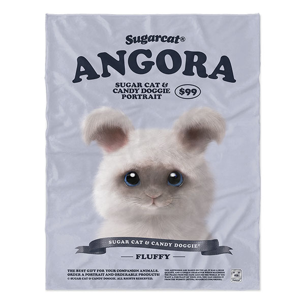 Fluffy the Angora Rabbit New Retro Soft Blanket