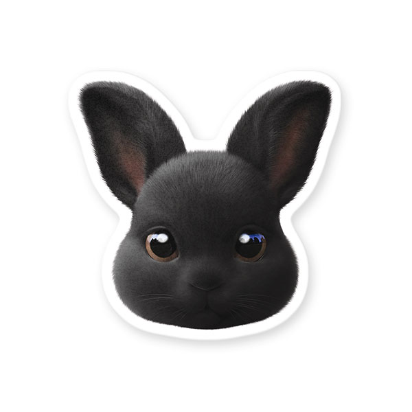 Black Jack the Rabbit Face Deco Sticker