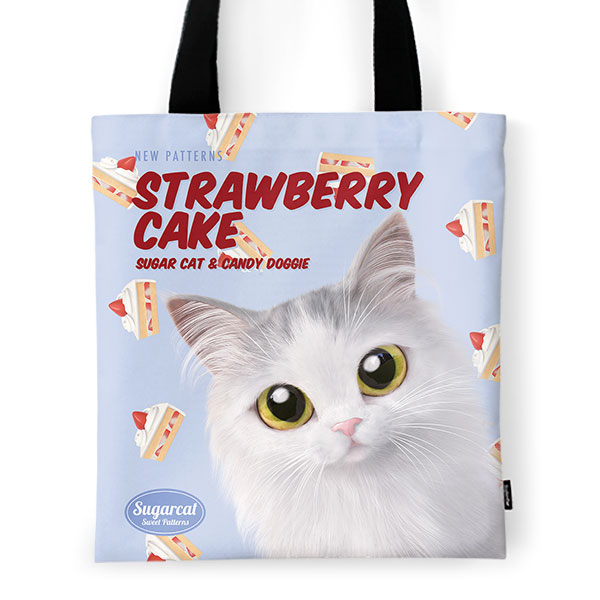 Rangi the Norwegian forest’s Strawberry Cake New Patterns Tote Bag