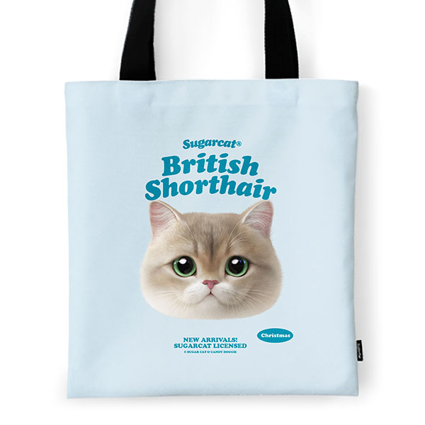 Christmas the British Shorthair TypeFace Tote Bag