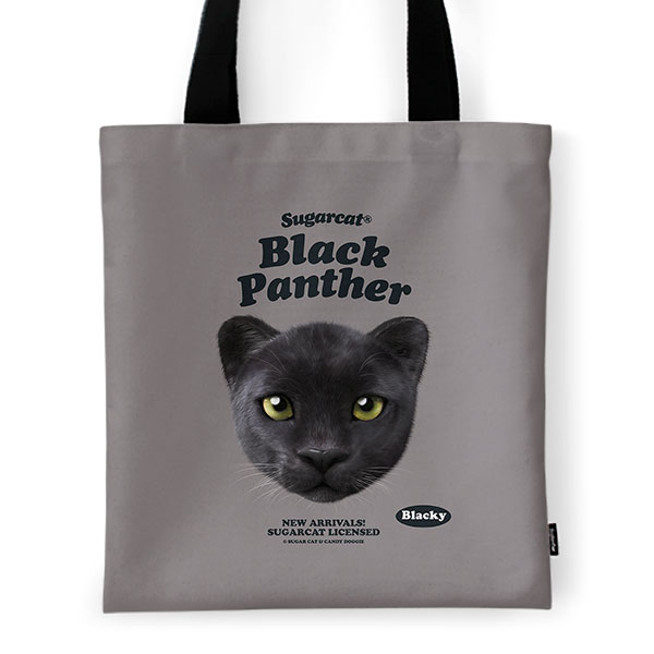 Blacky the Black Panther TypeFace Tote Bag