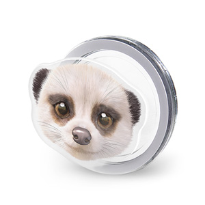 Mia the Meerkat Face Acrylic Magnet Tok (for MagSafe)