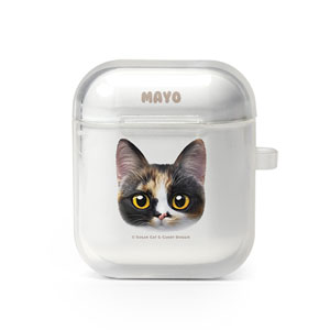 Mayo the Tricolor cat Face AirPod TPU Case