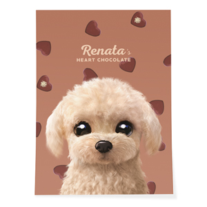 Renata the Poodle’s Heart Chocolate Art Poster