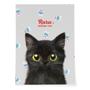 Ruru the Kitten’s Mouse Toy Art Poster