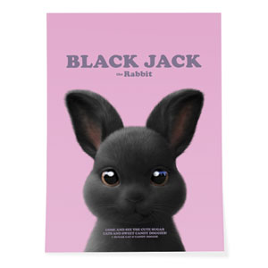 Black Jack the Rabbit Retro Art Poster