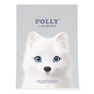 Polly the Arctic Fox Retro Art Poster