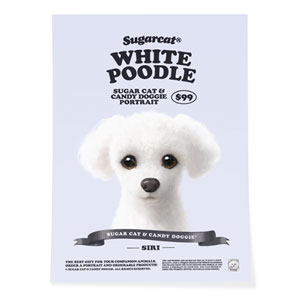 Siri the White Poodle New Retro Art Poster
