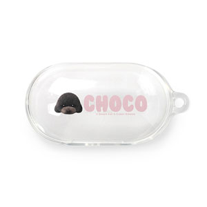 Choco the Black Poodle Face Buds TPU Case