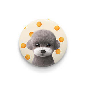 Earlgray the Poodle&#039;s Cheese Ball Pin/Magnet Button