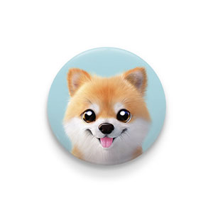 Tan the Pomeranian Pin/Magnet Button