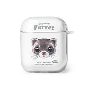 Jusky the Ferret TypeFace AirPod Clear Hard Case
