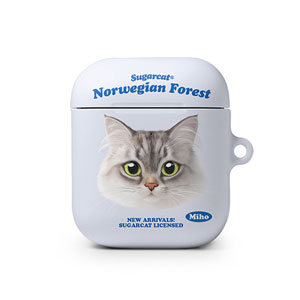 Miho the Norwegian Forest TypeFace AirPod Hard Case