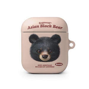 Bandal the Aisan Black Bear TypeFace AirPod Hard Case