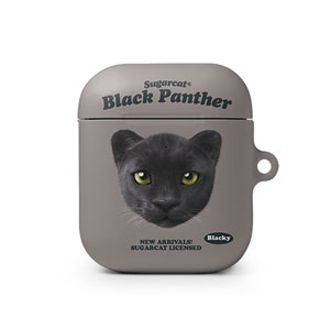 Blacky the Black Panther TypeFace AirPod Hard Case