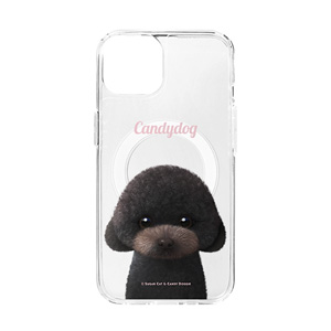 Choco the Black Poodle Simple Clear Gelhard Case (for MagSafe)