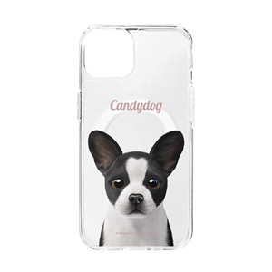 Franky the French Bulldog Simple Clear Gelhard Case (for MagSafe)