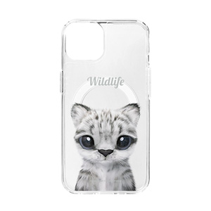 Yungki the Snow Leopard Simple Clear Gelhard Case (for MagSafe)