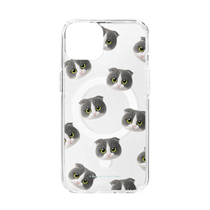 Euro Face Patterns Clear Gelhard Case (for MagSafe)