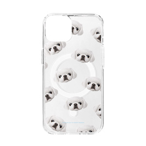 Happy Face Patterns Clear Gelhard Case (for MagSafe)