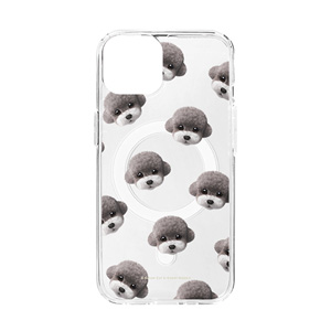 Earlgray the Poodle Face Patterns Clear Gelhard Case (for MagSafe)