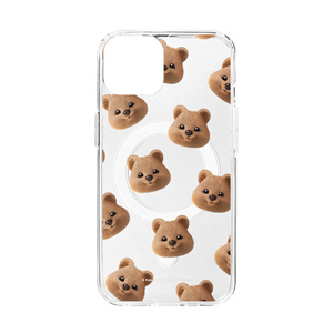 Toffee the Quokka Face Patterns Clear Gelhard Case (for MagSafe)