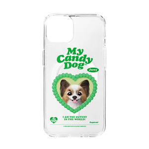 Jerry the Papillon MyHeart Clear Gelhard Case (for MagSafe)