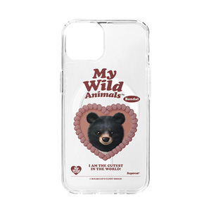 Bandal the Aisan Black Bear MyHeart Clear Gelhard Case (for MagSafe)