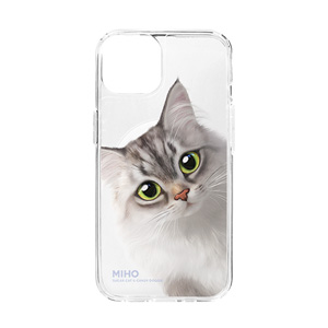 Miho the Norwegian Forest Peekaboo Clear Gelhard Case (for MagSafe)