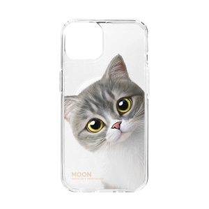 Moon the British Cat Peekaboo Clear Gelhard Case (for MagSafe)