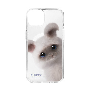 Fluffy the Angora Rabbit Peekaboo Clear Gelhard Case (for MagSafe)