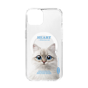 Heart Retro Clear Gelhard Case (for MagSafe)