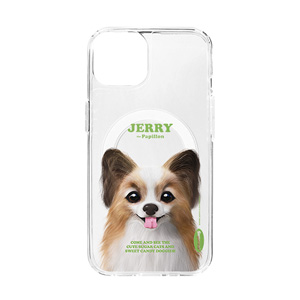 Jerry the Papillon Retro Clear Gelhard Case (for MagSafe)