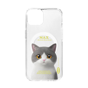 Max the British Shorthair Retro Clear Gelhard Case (for MagSafe)