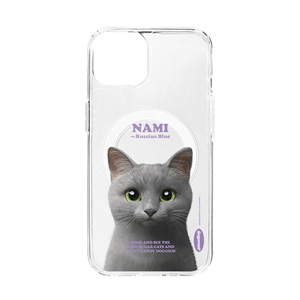 Nami the Russian Blue Retro Clear Gelhard Case (for MagSafe)