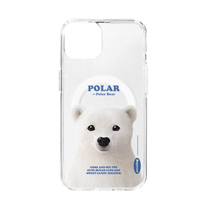 Polar the Polar Bear Retro Clear Gelhard Case (for MagSafe)
