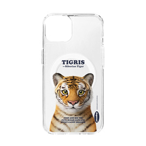 Tigris the Siberian Tiger Retro Clear Gelhard Case (for MagSafe)