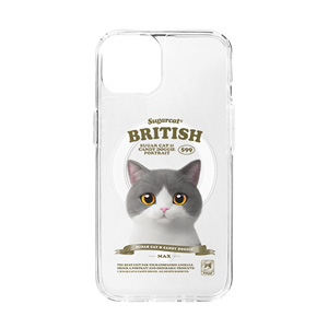 Max the British Shorthair New Retro Clear Gelhard Case (for MagSafe)