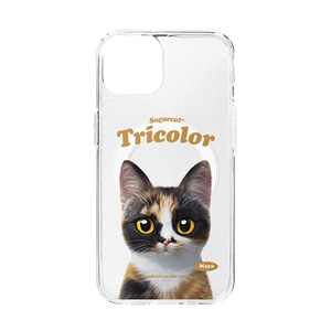 Mayo the Tricolor cat Type Clear Gelhard Case (for MagSafe)